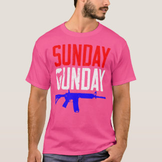 Camiseta Pistola Dominical De Tiroteo Blanco Rojo Y Azul
