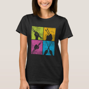 Camiseta Pistola retro vintage de tambor y palillos de tamb