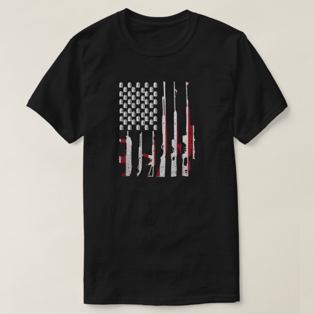 Camiseta Pistolas Bandera Estadounidense - Celebración Patr (Diseño del anverso)