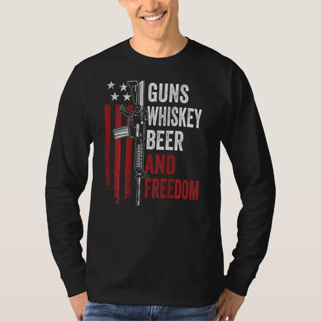 Camiseta Pistolas Cerveza Whisky Y Pistola De Beber Liberta (Anverso)