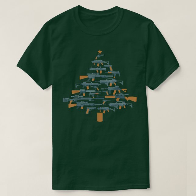 Camiseta Pistolas de árbol de Navidad Camo Imprimir regalo  (Diseño del anverso)