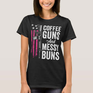 Camiseta Pistolas De Café Y Bollos Desordenados - Pink AR15