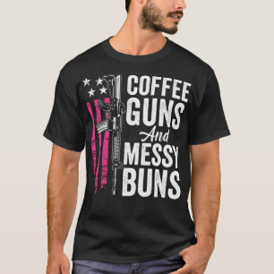 Camiseta Pistolas De Café Y Bollos Desordenados - Pink AR15