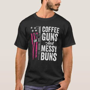 Camiseta Pistolas De Café Y Bollos Desordenados - Pink AR15