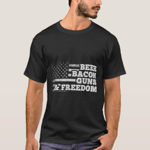Camiseta Pistolas De Cerveza Y Bandera Norteamericana Liber