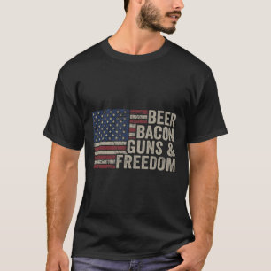 Camiseta Pistolas De Cerveza Y Libertad - Bandera De Estado