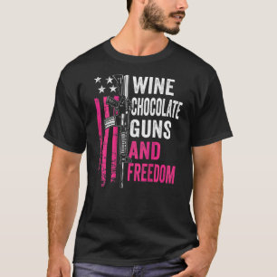 Camiseta Pistolas de chocolate con vino y mujeres de libert