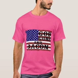 Camiseta Pistolas De Dios Y Bandera De Estados Unidos Amor 