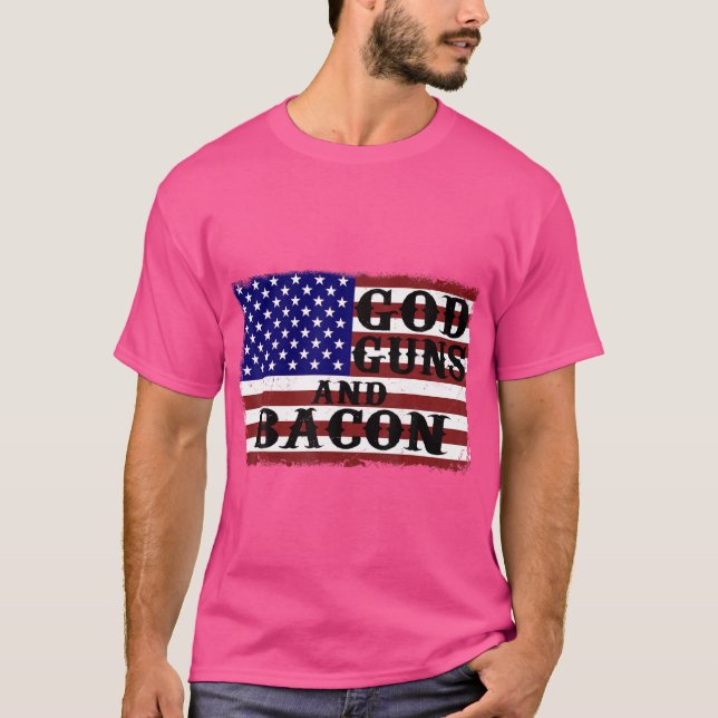 Camiseta Pistolas De Dios Y Bandera De Estados Unidos Amor  (Anverso)