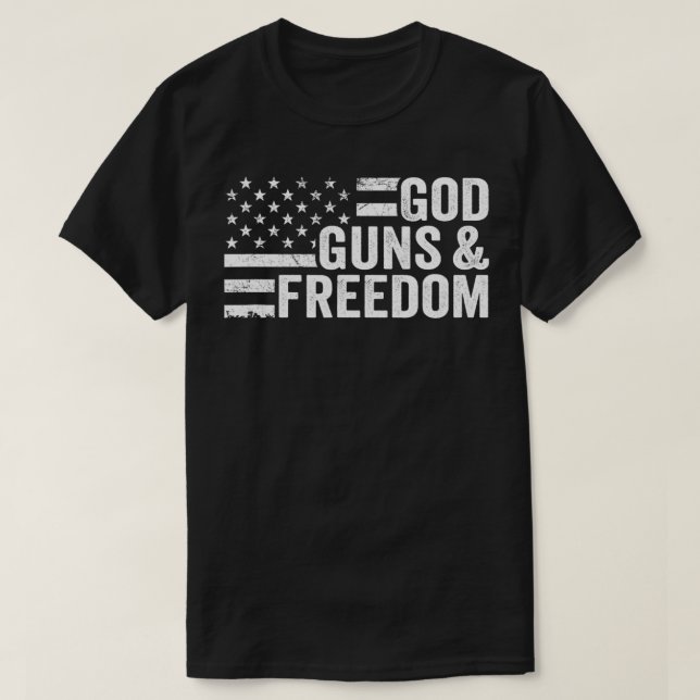 Camiseta Pistolas de Dios y libertad a favor de la pistola  (Diseño del anverso)