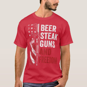 Camiseta Pistolas de filete de cerveza y libertad BBQ AR15 