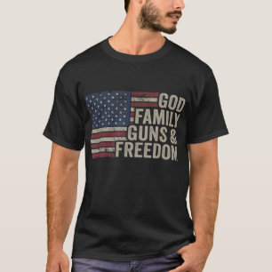 Camiseta PISTOLAS DE LA FAMILIA DE DIOS Y LIBERTAD Pro Gun