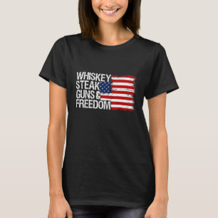 Camiseta Pistolas De Robo De Whiskey Y Bandera Patriótica D