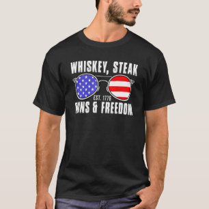 Camiseta Pistolas De Robo Whiskey Y Libertad Est 1776 Bande
