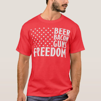 Camiseta Pistolas de tocino y bandera estadounidense por la