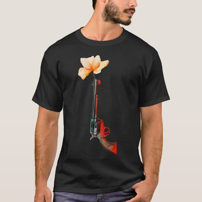 Camiseta Pistolas flores para una mariquita (Anverso)
