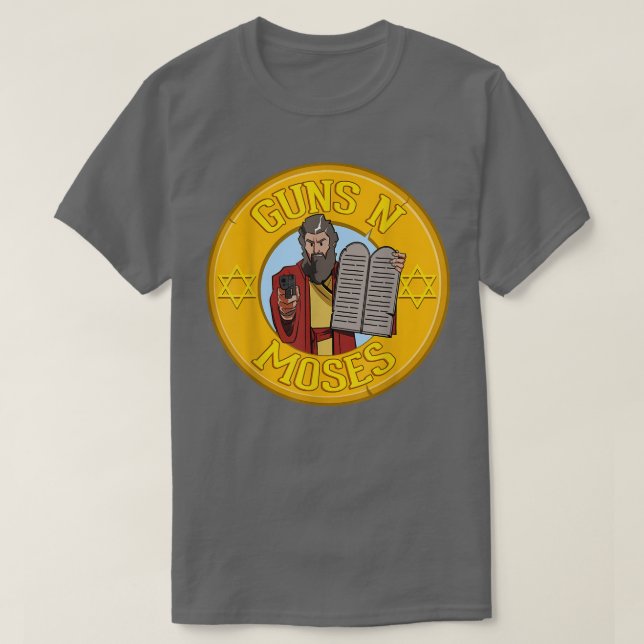 Camiseta Pistolas N Moses Pascua Judía Pun F Defensa Israel (Diseño del anverso)