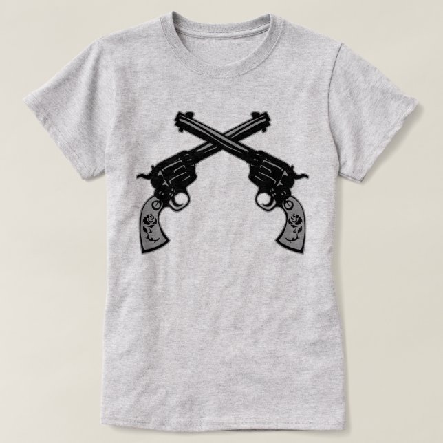 Camiseta Pistolas retro cruzadas (Diseño del anverso)