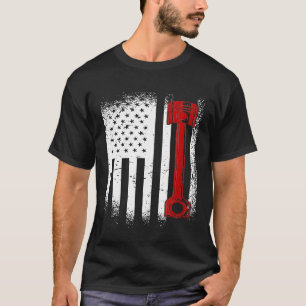 Camiseta Pistón De Pistón De Bandera De Los Ee.Uu. Para Cua