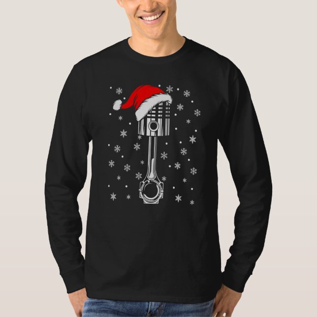 Camiseta Piston Santa Hat Navidades mecánicos de coches de  (Anverso)