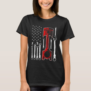 Camiseta Piston Usa, Marido Mecánico De Automóviles Patriót