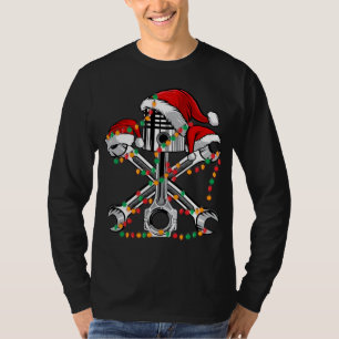 Camiseta Piston Wrench Santa Hat Navidades alumbran auto en