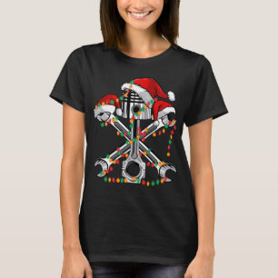 Camiseta Piston Wrench Santa Hat Navidades alumbran auto en