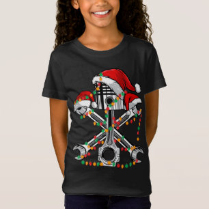 Camiseta Piston Wrench Santa Hat Navidades alumbran auto en