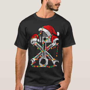 Camiseta Piston Wrench Santa Hat Navidades alumbran auto en