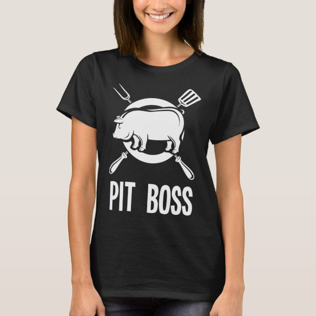 Camiseta Pit Boss Shirt Bbq Funny Pitmaster Pig Grilling Gi (Anverso)