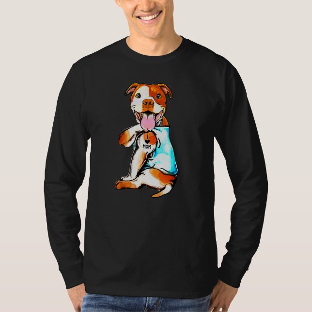 Camiseta Pit Bull: Amo el Día de la Madre (Anverso)