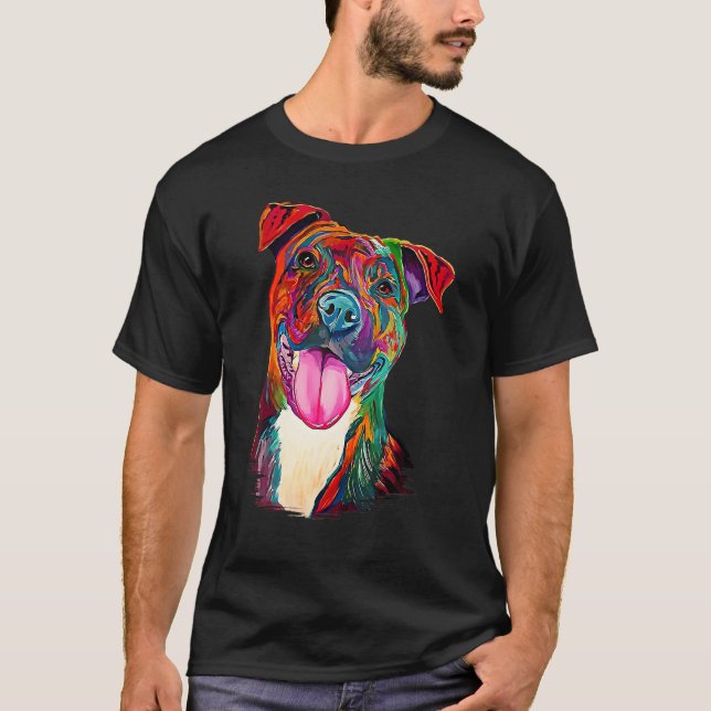 Camiseta Pit Bull Artistic Funny Pibble Cute Sweet Gift Bir (Anverso)