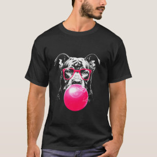 Camiseta Pit Bull con gafas y chicle Pittie cachorro perro
