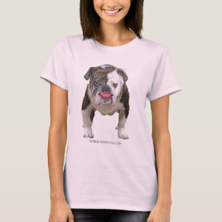 Camiseta Pit Bull con Lipstck y perlas