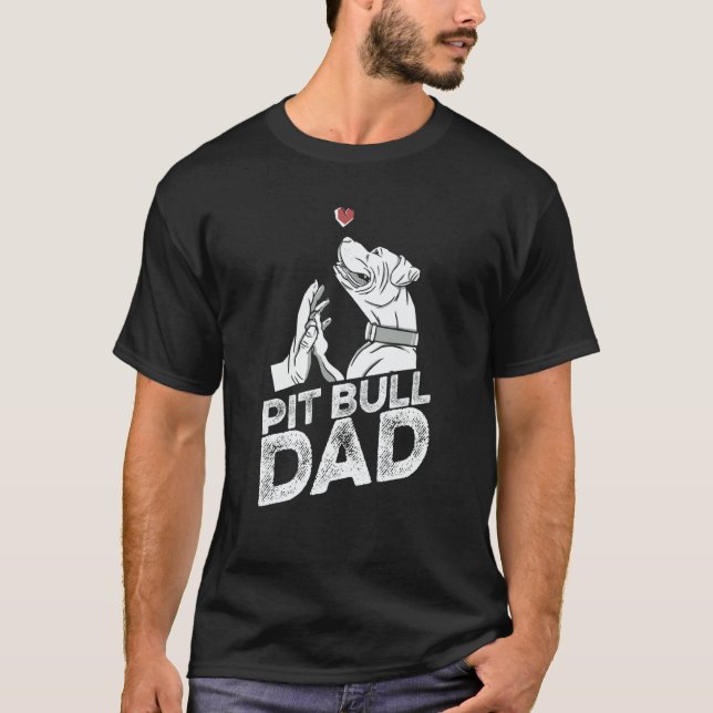 Camiseta Pit Bull Dad Father Dog Breed Pitbull Ban (Anverso)