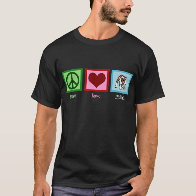 Camiseta Pit Bull de amor por la paz (Anverso)