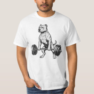 Camiseta Pit Bull de Poder Levantando Pesas