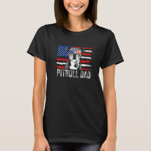 Camiseta Pit Bull Divertido Para Hombres Papá Bandera Ameri
