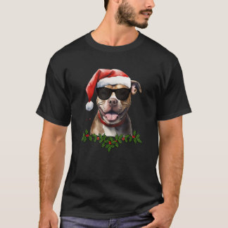 Camiseta Pit Bull Dog Watercolor Painting Art Pitty Christm