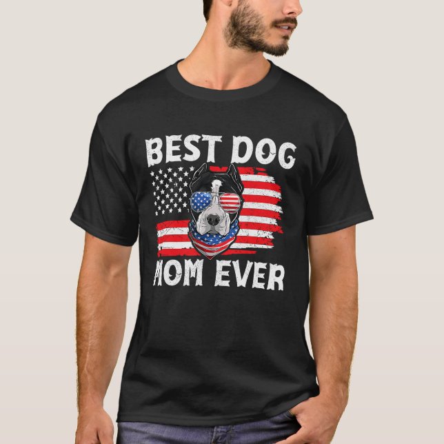 Camiseta Pit bull EE.UU. Patriotic Dog US Apparthu American (Anverso)