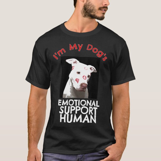 Camiseta Pit Bull Kiss Perro Apoyo emocional Diversión Huma (Anverso)