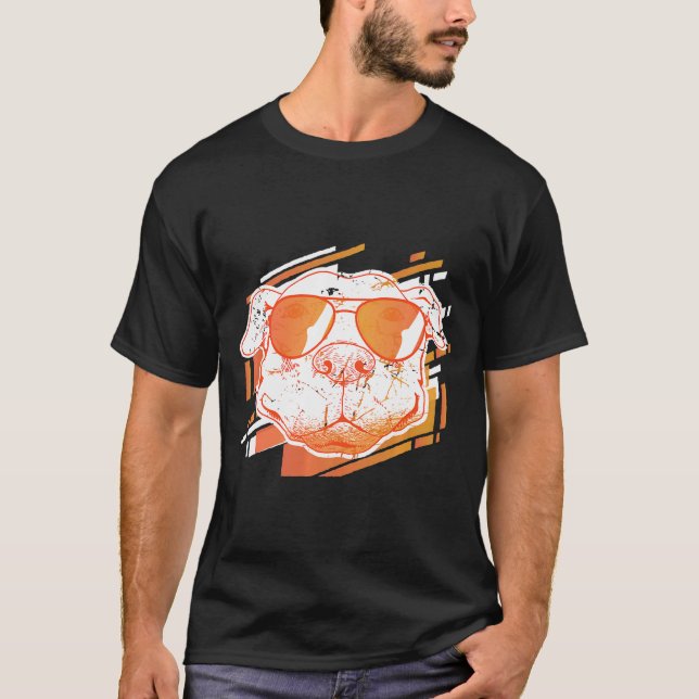 Camiseta Pit Bull Life Guay Gafas de sol Meme Perro Pitbu (Anverso)