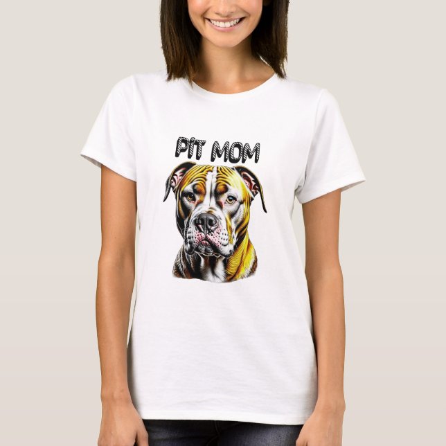 Camiseta Pit Bull Mamá | Amante de los Perros  (Anverso)