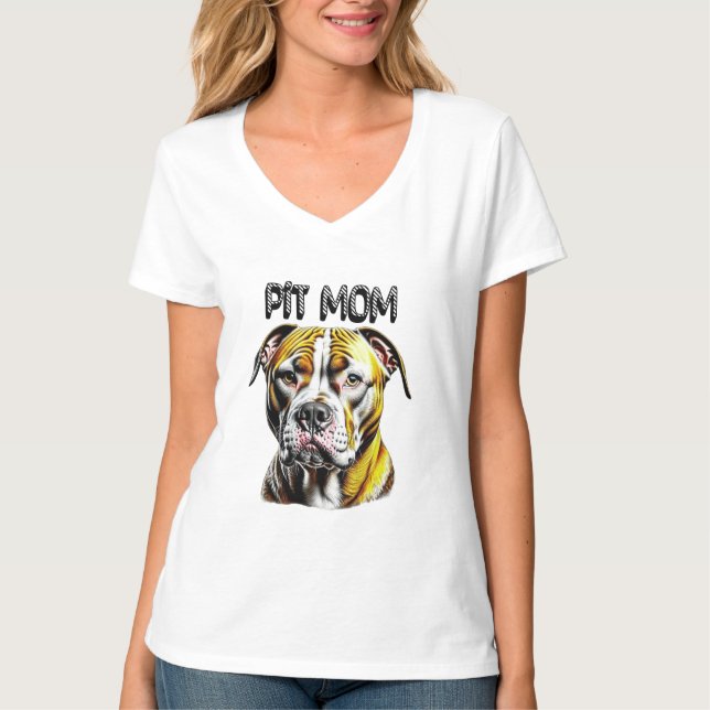 Camiseta Pit Bull Mamá | Amante de los Perros  (Anverso)