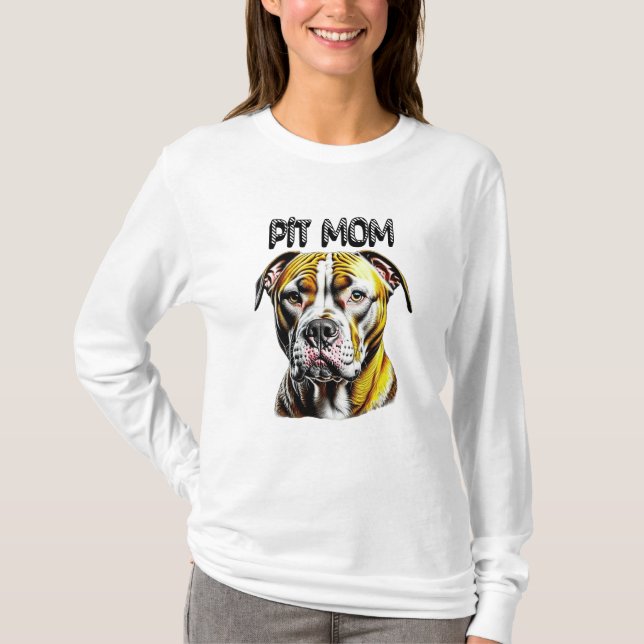Camiseta Pit Bull Mom | Perro Lover (Anverso)