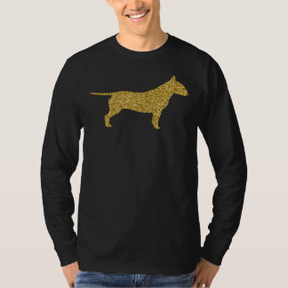 Camiseta Pit Bull Pittie Pitbull Dog Gold Purpurina