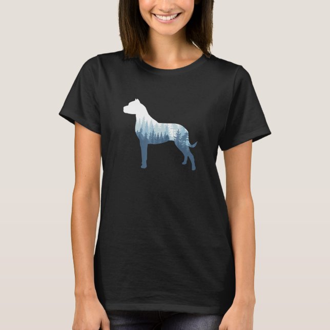 Camiseta Pit Bull Silhouette Pittie Perro Naturaleza exteri (Anverso)