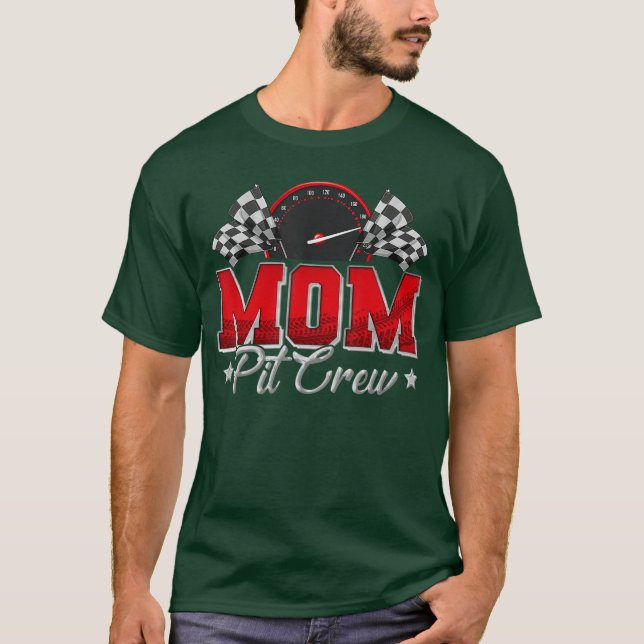 Camiseta Pit Crew Race Racing Mom Family Birthday Party Gif (Anverso)
