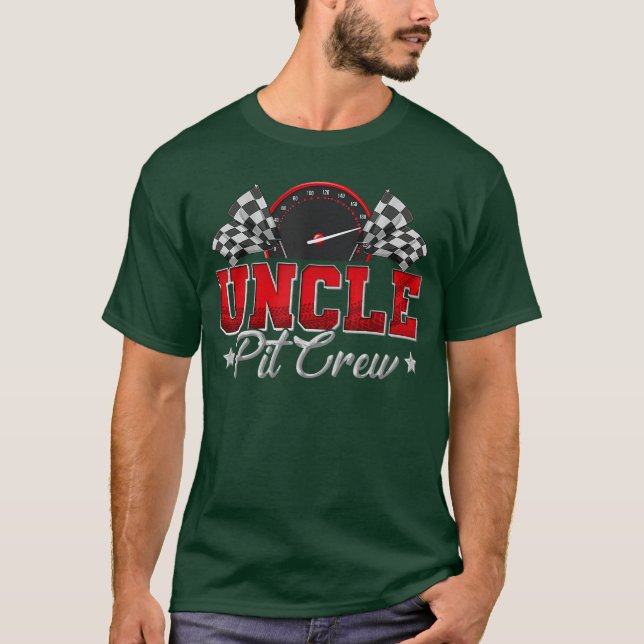 Camiseta Pit Crew Race Racing Uncle Family Birthday Party G (Anverso)