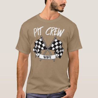Camiseta Pit Crew Wife Checkered Flag Racing Family 